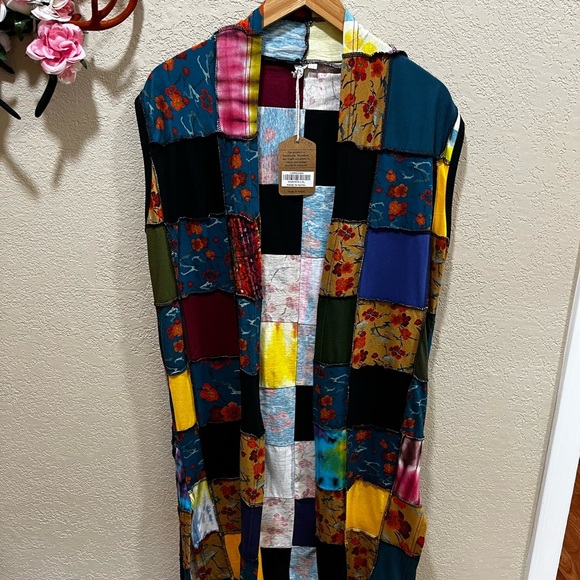 Collection Royal patchwork long vest NWT - Picture 1 of 6